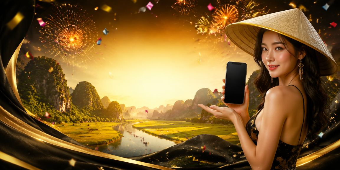 Phong cảnh Ninh Bình với nón lá – người dùng k55 tìm hiểu thông tin nạp tiền và ưu đãi